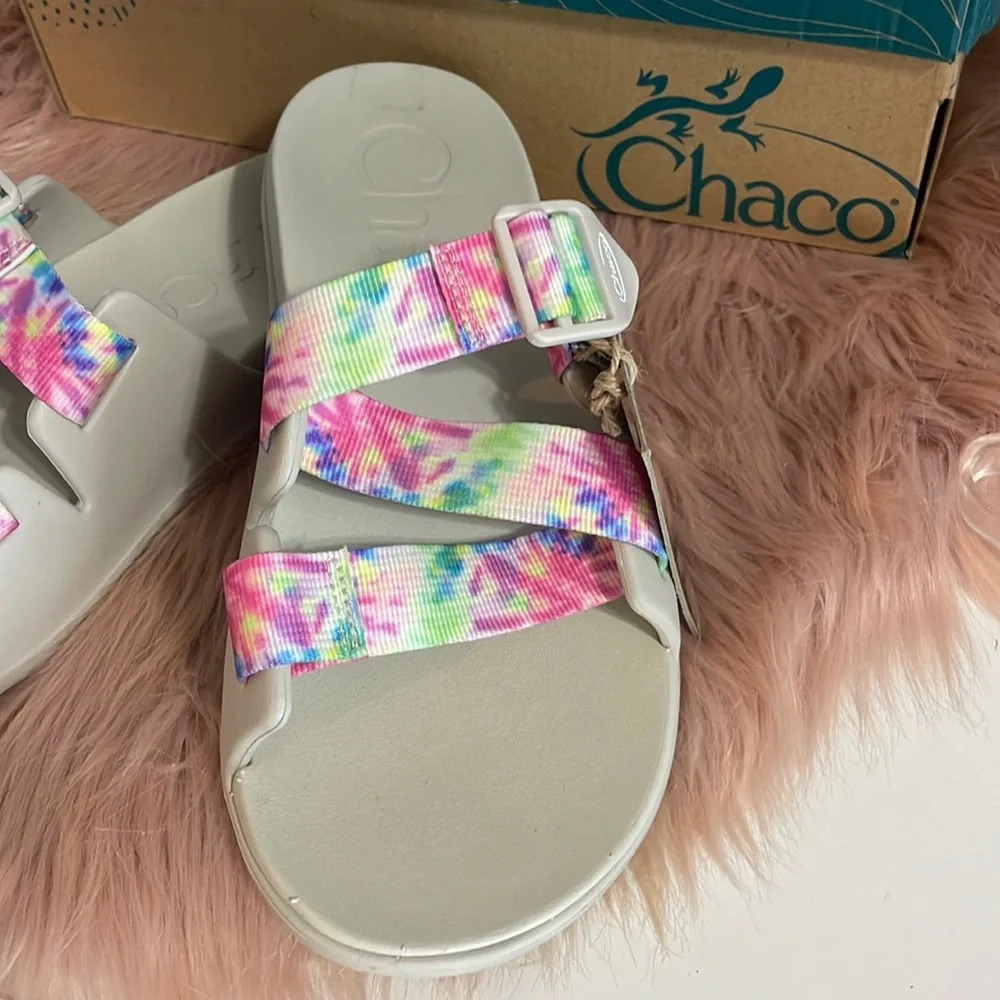 Chaco chillos slide sandals light tie dye size 9 multicolor - Picture 7 of 8